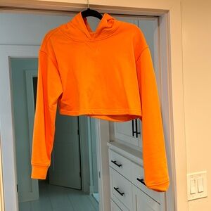 Orange Lulu Lemon cropped hoodie